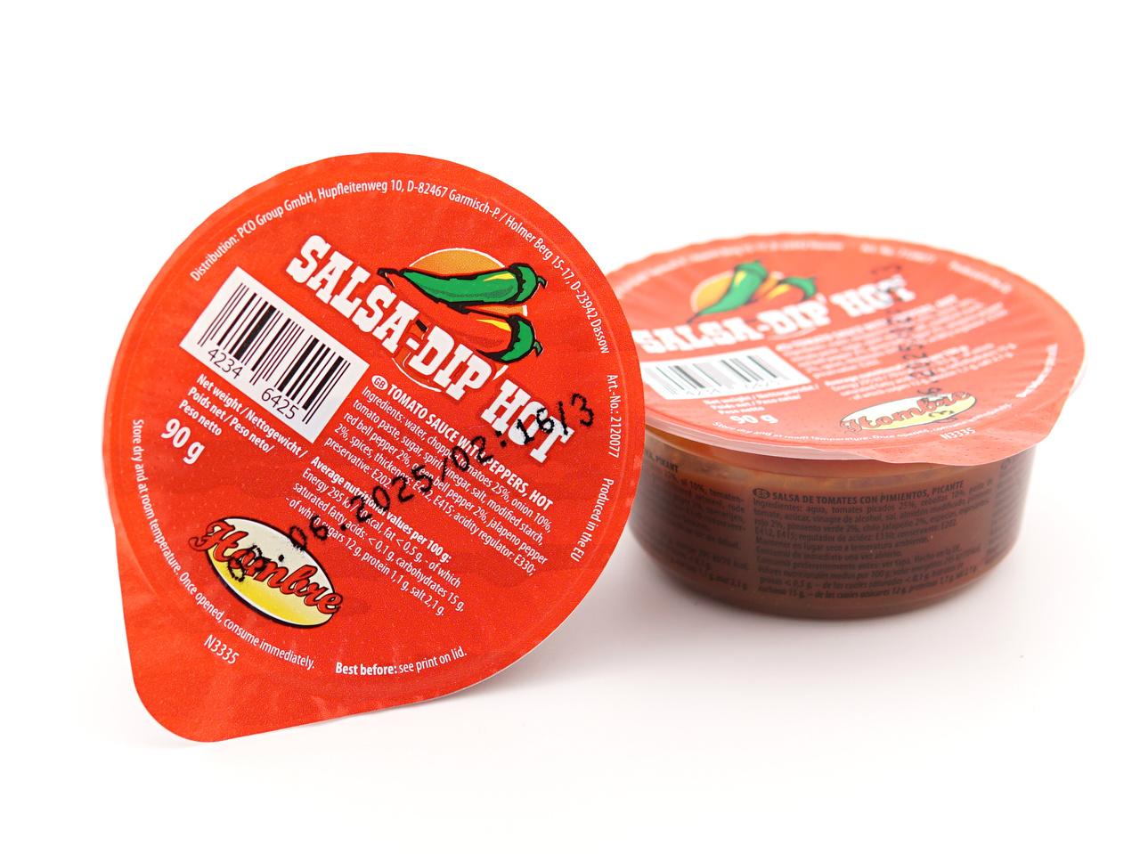 Hombre Salsa Dip Hot 90 g – scharfe vegane Salsa