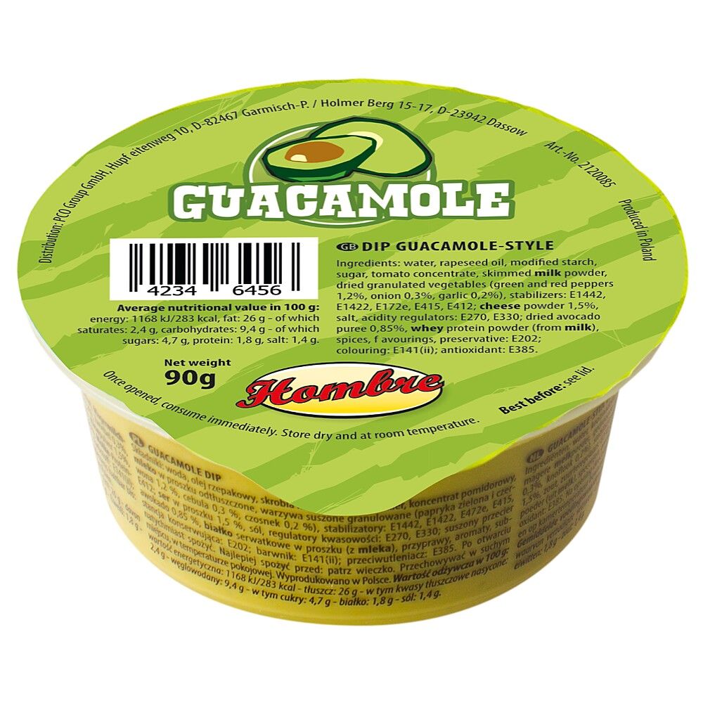 Hombre Guacamole Dip Hombre Guacamole-Style Dip 90 g – cremiger Nacho-Dip